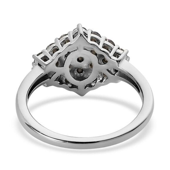 Purple Tanzanite Crystal Cluster Ring – Platinum Hypoallergenic Violet Fire Sz 8 - Picture 5 of 6